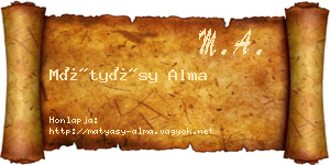 Mátyásy Alma névjegykártya